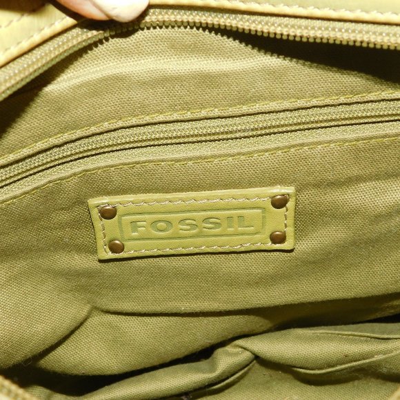 Fossil Leather Green Shoulder Bag Purse - Picture 8 of 11
